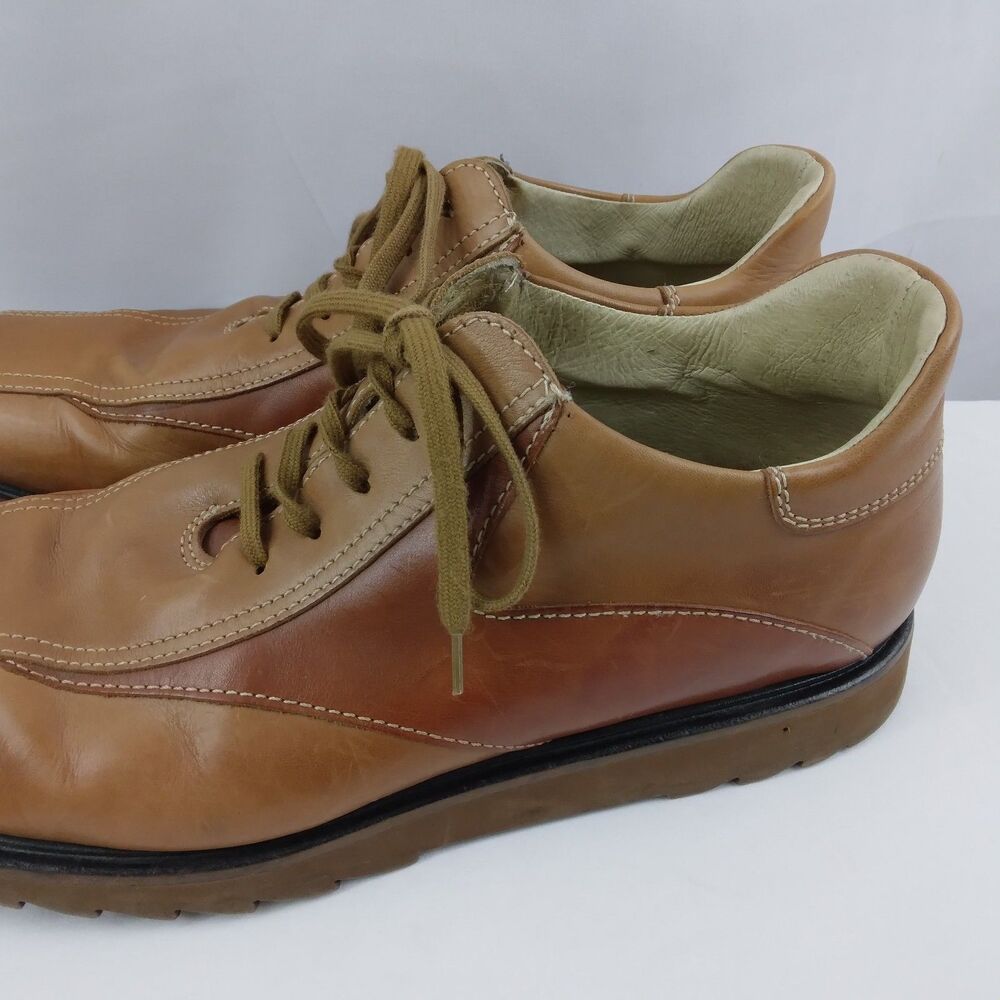 Kenneth Cole Reaction Brown Leather Lace Up Oxford 2 Tone Y2K Preppy Men's 12 - Picture 10 of 16